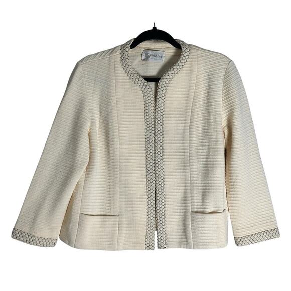 Vintage 1960s Kimberly‎ 100% Wool Ribbed Open Front Jacket Blazer Gold Old Money - Picture 1 of 14